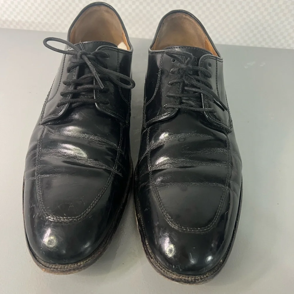 Johnston & Murphy Signature Series Oxford Dress Shoes Mens size 10 D Black Italy